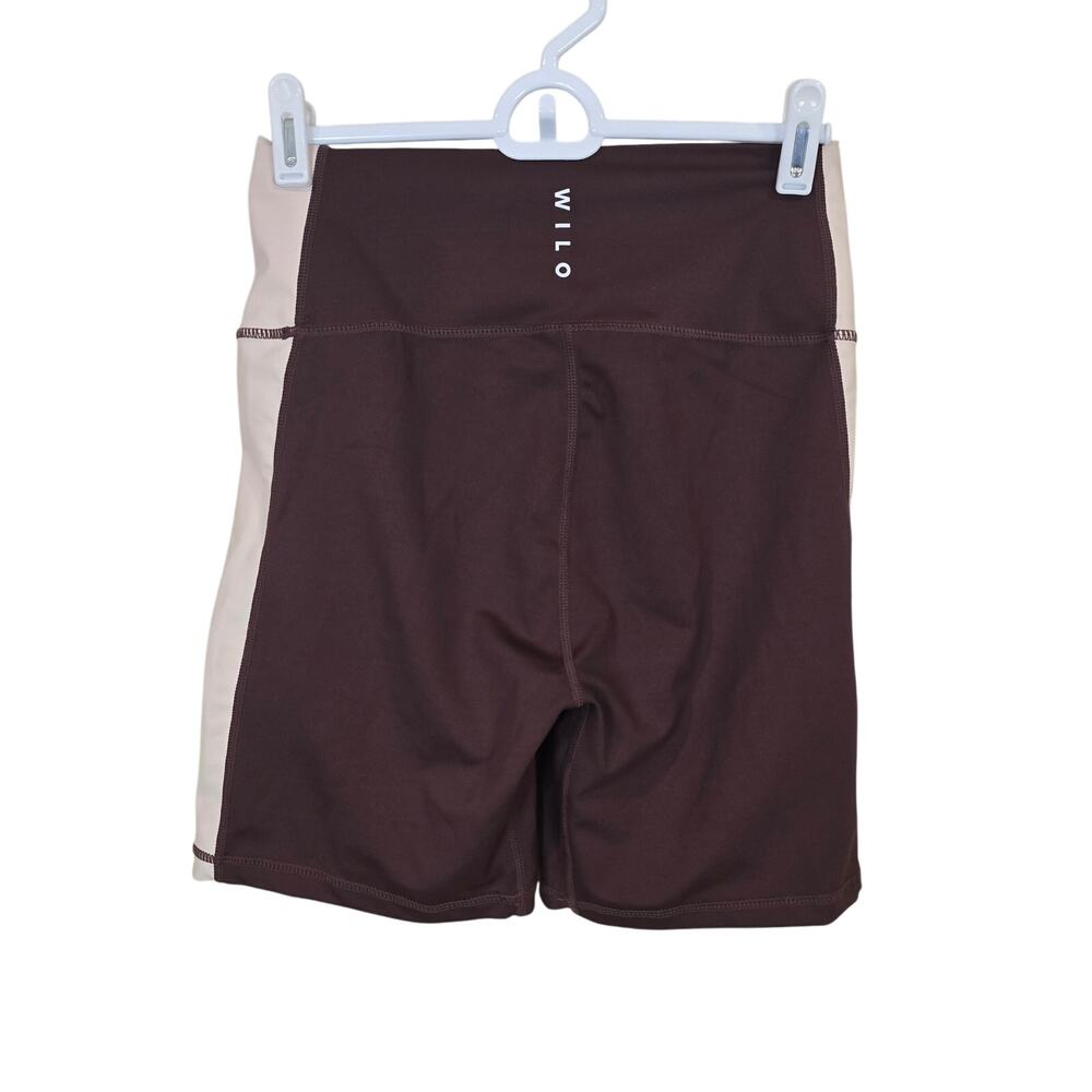 Women's Wilo The Label Brown & Tan Athletic Biker Shorts | Size Large - Picture 2 of 8